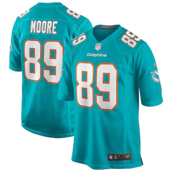 mens nike nat moore aqua miami dolphins game retired player 